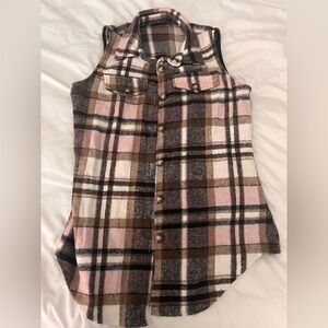 SHEIN Multicolor Plaid Button-Up Top